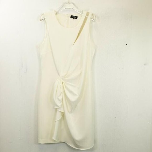 Parker Dresses & Skirts - Parker Women Dress White Cocktail 12 MEDIUM Mini Ruched Stretch Cutout Party